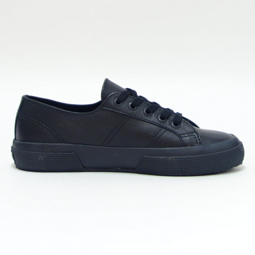 スペルガ SUPERGA 2750 NAPLNGCOTU(ユニセックス)トータルブラック (2a8115bwadm) ナッパレザー 風合いの良い天然皮革スニーカー レディース メンズ 「靴」
