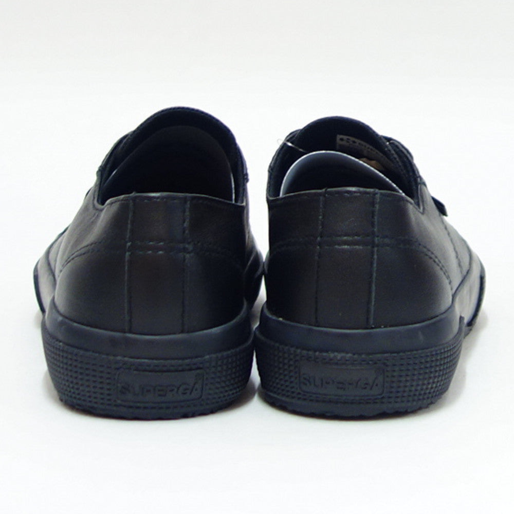 スペルガ SUPERGA 2750 NAPLNGCOTU(ユニセックス)トータルブラック (2a8115bwadm) ナッパレザー 風合いの良い天然皮革スニーカー レディース メンズ 「靴」