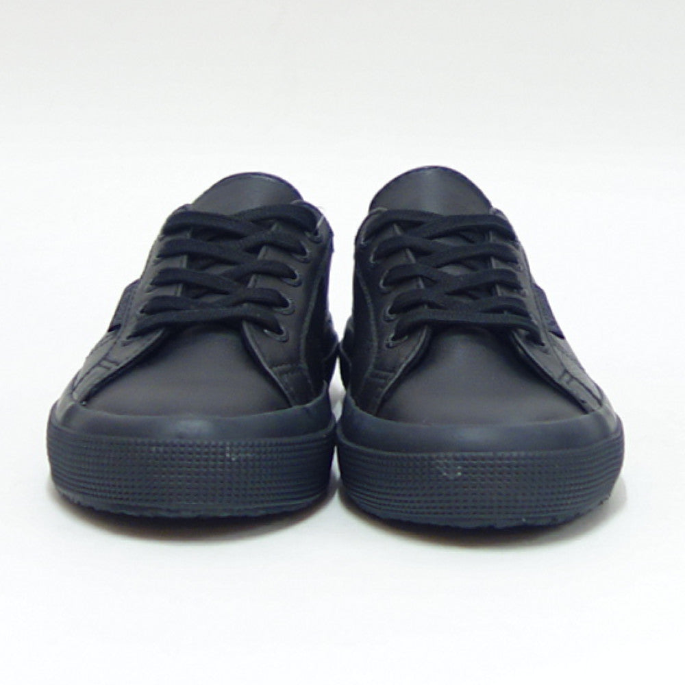スペルガ SUPERGA 2750 NAPLNGCOTU(ユニセックス)トータルブラック (2a8115bwadm) ナッパレザー 風合いの良い天然皮革スニーカー レディース メンズ 「靴」