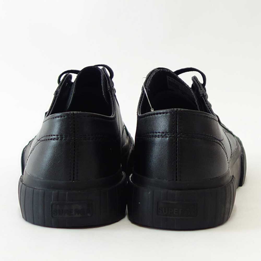 【SALE 20%OFF】 スペルガ SUPERGA 2630-WATERPROOF VEGAN LEATHER(ユニセックス)ブラック (2a81276w5004) シンセティックレザー スニーカー ミリタリー メンズ シューズ 「靴」