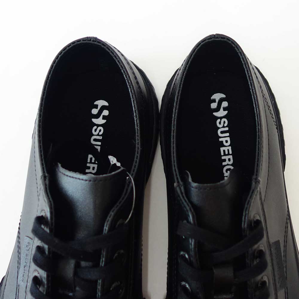 【SALE 20%OFF】 スペルガ SUPERGA 2630-WATERPROOF VEGAN LEATHER(ユニセックス)ブラック (2a81276w5004) シンセティックレザー スニーカー ミリタリー メンズ シューズ 「靴」