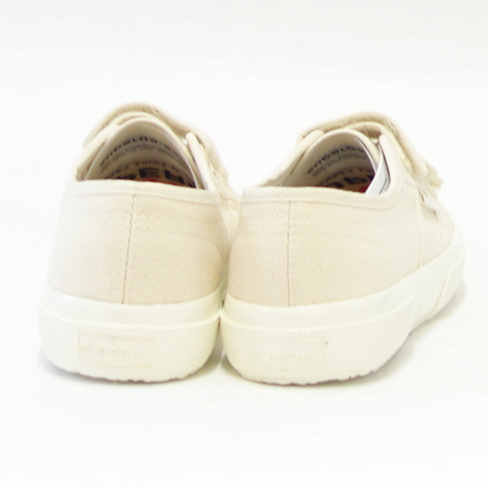 【SALE 30%OFF】 スペルガ SUPERGA 2750-STRAPS SHINY AVORIO(ユニセックス)ベージュ (2s11151wafp) ナチュラルなキャンバススニーカー レディース ベルクロ ストラップ「靴」
