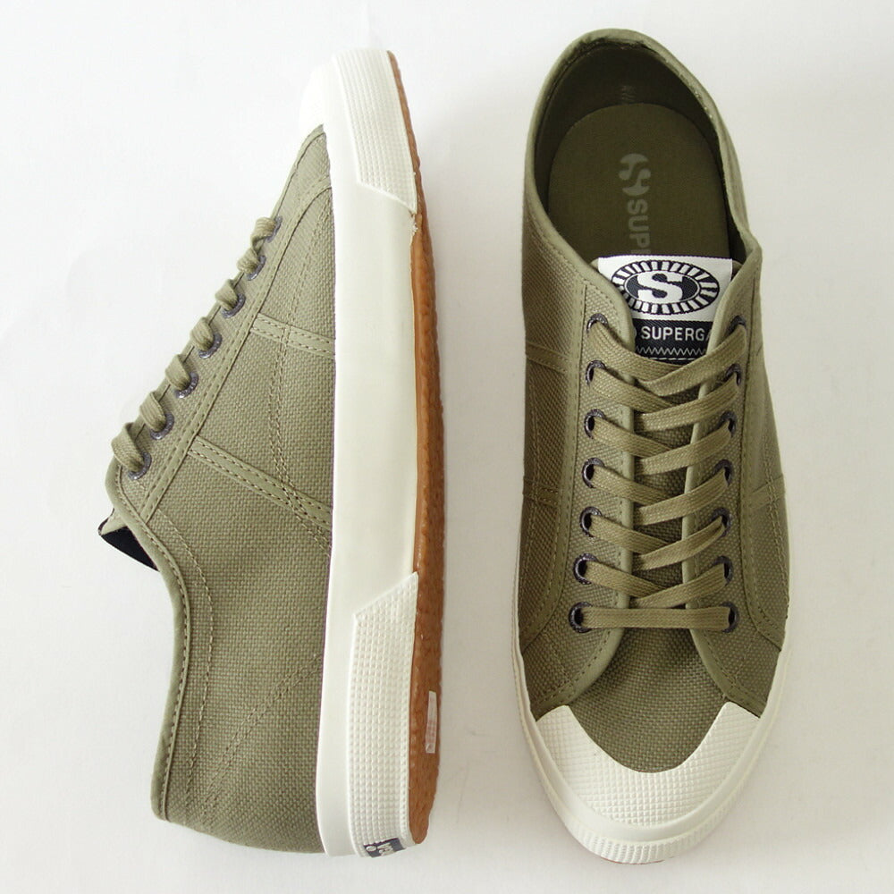 【SALE 30%OFF】 スペルガ SUPERGA 2390-MILITARY 7 EYELETS(メンズ)グリーン (2s7112xwaht) ナチュラル キャンバススニーカー ミリタリー 「靴」