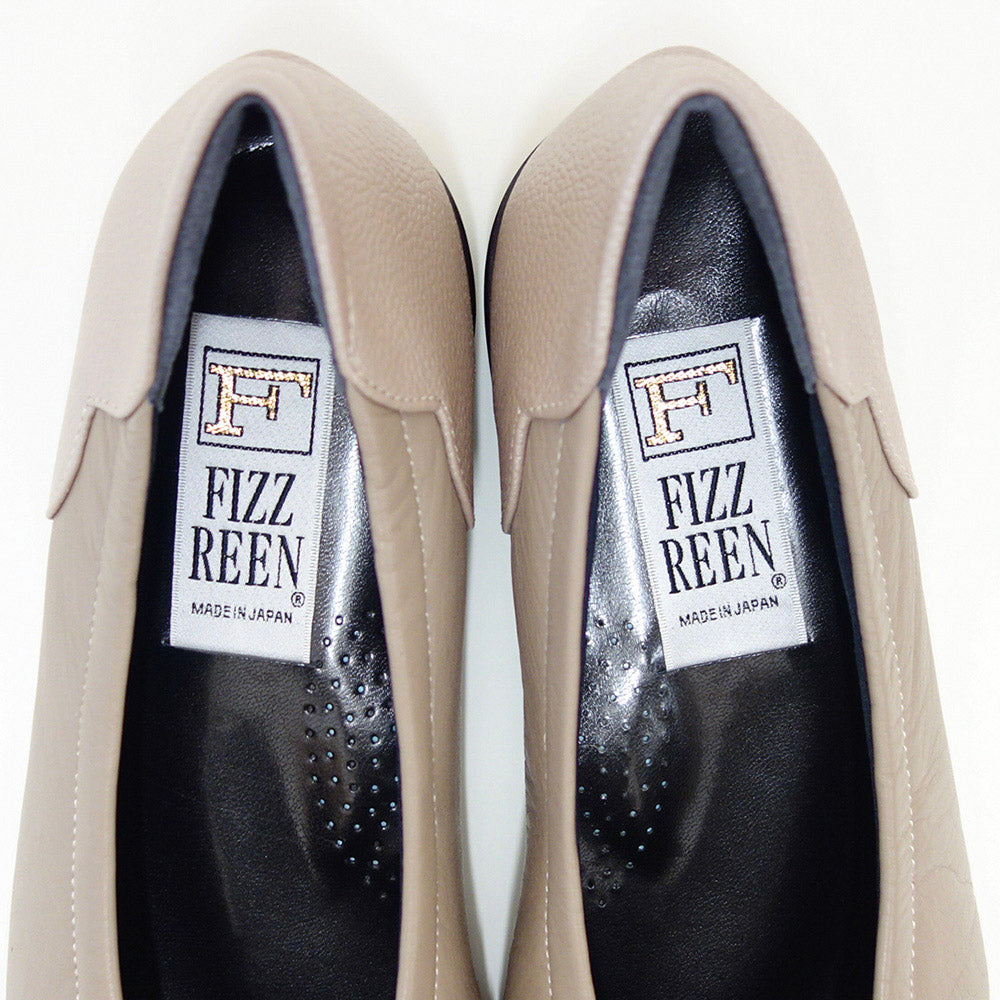 フィズリーンFIZZREEN3020ライトオーク(レディース)快適EEEEのウェッジパンプス(日本製)スリッポンウェッジシューズ4Eレザーシューズコンフォートウォーキングタウンカジュアル