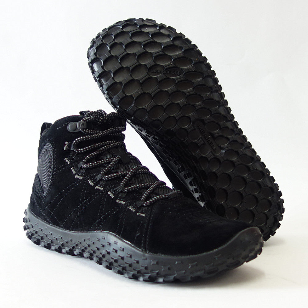 MERRELL メレル ラプト ミッド ウォータープルーフ WRAPT MID WATERPROOF(メンズ) 037751 ブラック 防水 ベアフットシューズ ハイカット ハイキングモデル 全天候型「靴」