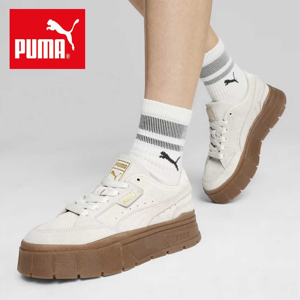 プーマ PUMA メイズ スタック ソフト ウィンター ウィメンズ 39306501 Warm White （レディース）スエードレザー 厚底  ローカット シューズ「靴」