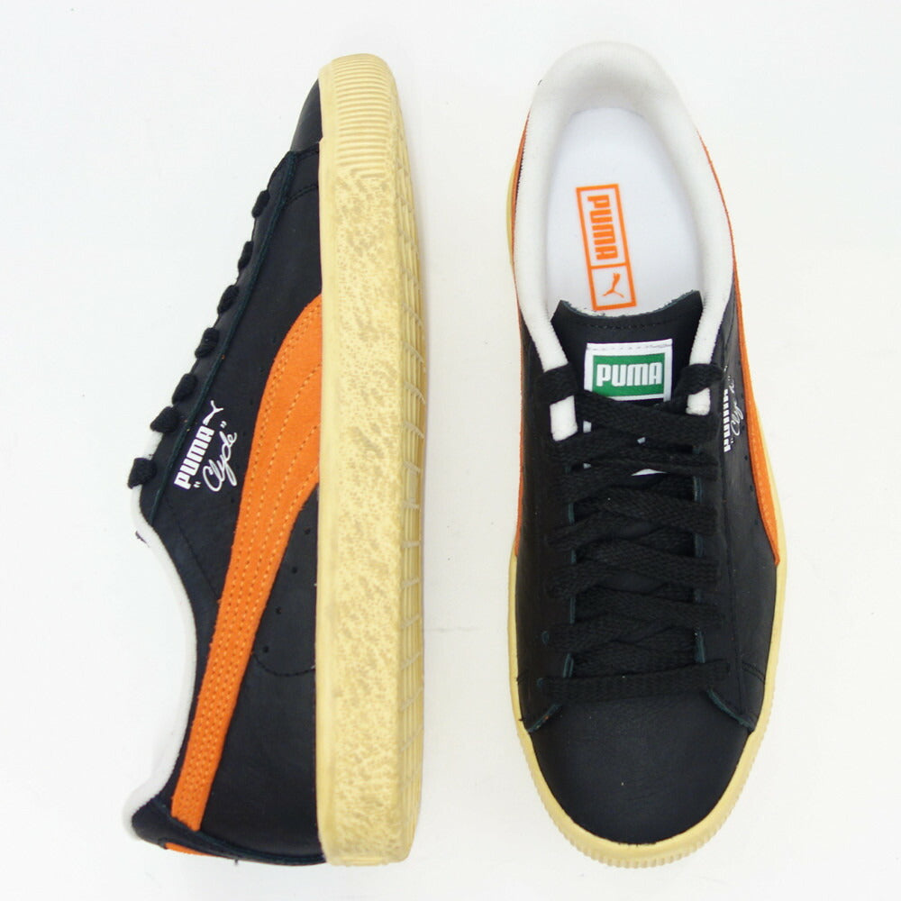 プーマ PUMA クライド VINTAGE 39468702 PUMA BLACK / RICKIE ORANGE(メンズ)ヌバックレザー ローカット スニーカー「靴」