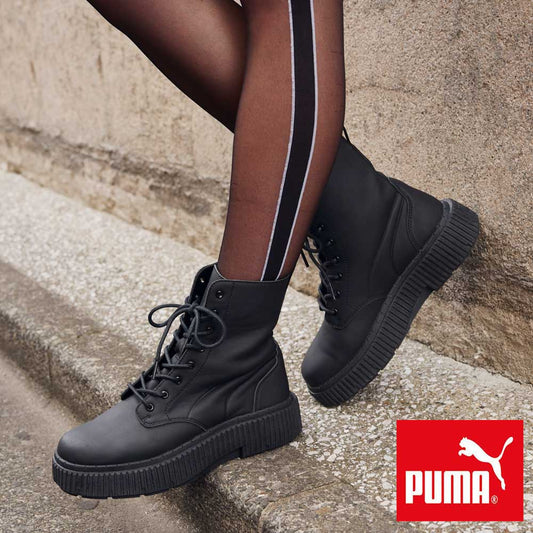 プーマ PUMA ウィメンズ ディナーラ ブーツ 39478601 ブラック (レディース) 厚底 レースアップ ブーツ「靴」
