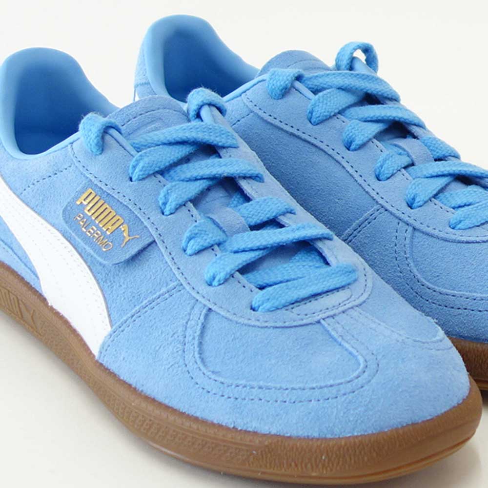 プーマPUMAユニセックスパレルモスニーカー39646344TeamLightBlue-PUMAWhite(レディース)スエードレザーローカットスニーカーウォーキング「靴」