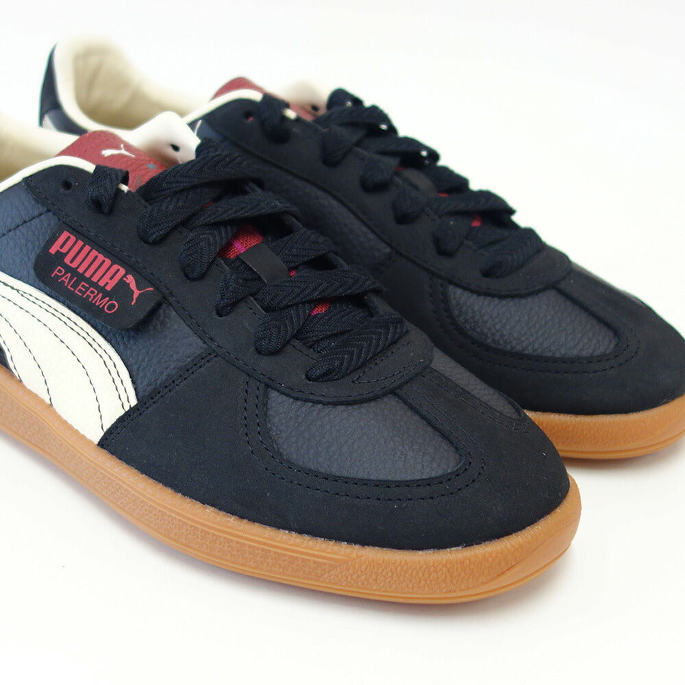 プーマPUMAパレルモPLAYERSLANE39852501PUMABlack-IntenseRed(メンズ)天然皮革ローカットスニーカーウォーキング「靴」