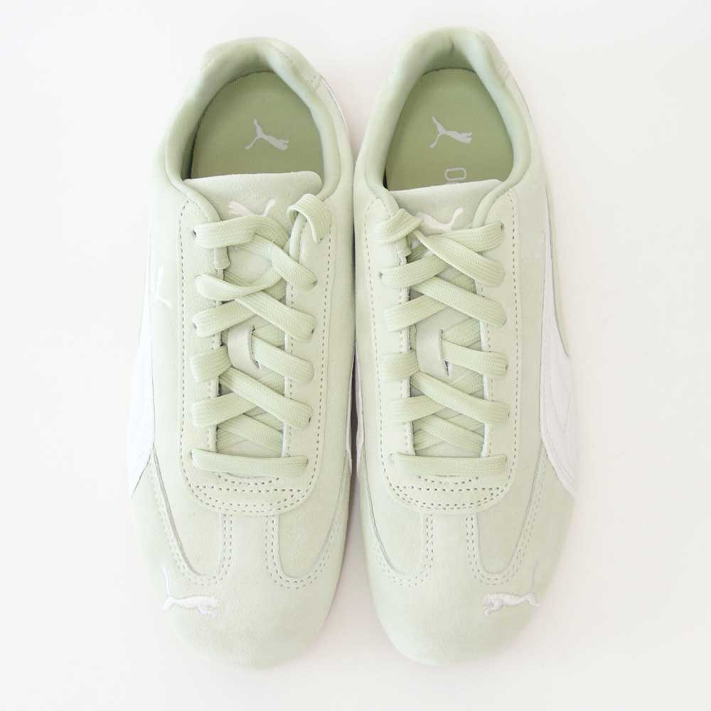 プーマPUMAスピードキャットOG39884648PistachioGreen-WarmWhite(レディース)スエード天然皮革ローカットスニーカーストリートカジュアル「靴」