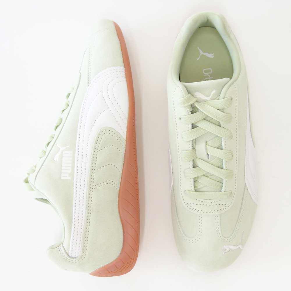 プーマPUMAスピードキャットOG39884648PistachioGreen-WarmWhite(レディース)スエード天然皮革ローカットスニーカーストリートカジュアル「靴」