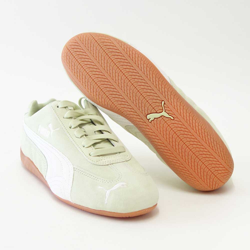 プーマPUMAスピードキャットOG39884648PistachioGreen-WarmWhite(レディース)スエード天然皮革ローカットスニーカーストリートカジュアル「靴」
