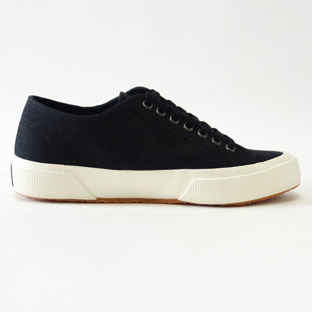 スペルガ SUPERGA 2750 OG(ユニセックス)BLACK-WHITE AVORIO (3a3111twahu) ナチュラルなキャンバススニーカー 「靴」