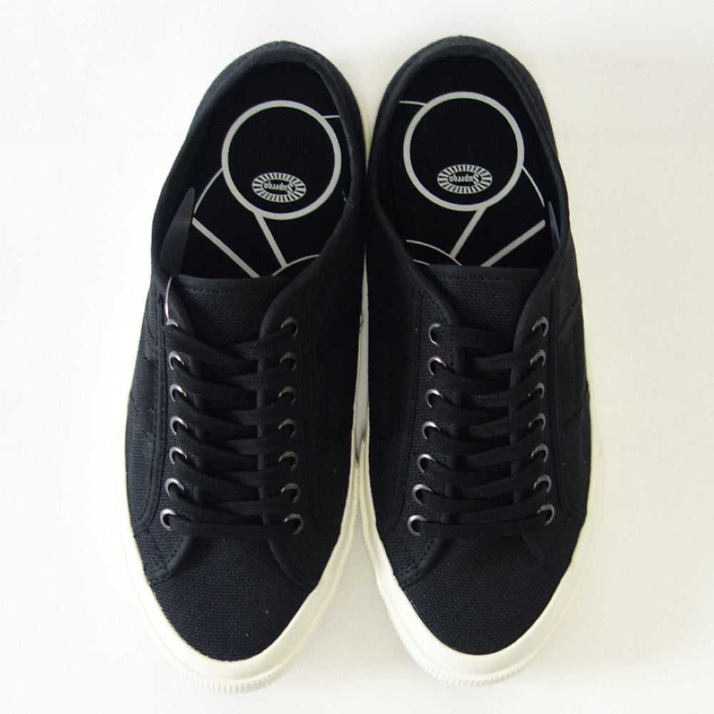 スペルガ SUPERGA 2750 OG(ユニセックス)BLACK-WHITE AVORIO (3a3111twahu) ナチュラルなキャンバススニーカー 「靴」