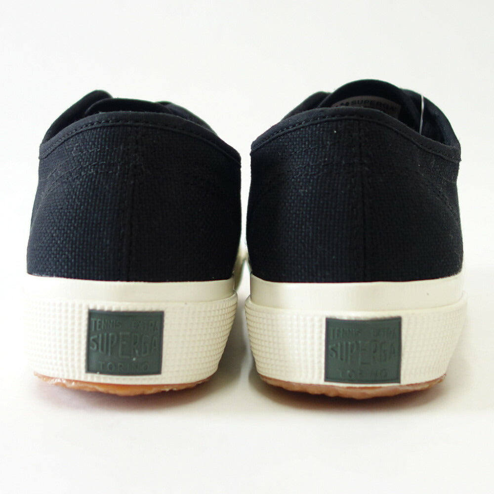 スペルガ SUPERGA 2750 OG(ユニセックス)BLACK-WHITE AVORIO (3a3111twahu) ナチュラルなキャンバススニーカー 「靴」