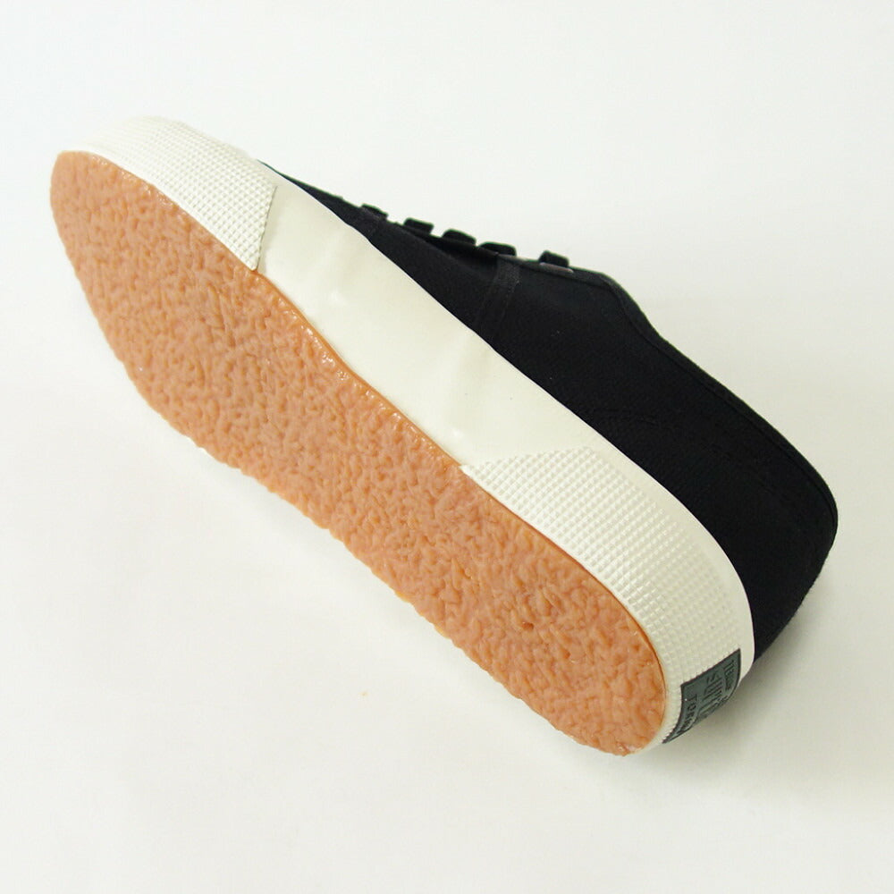 スペルガ SUPERGA 2750 OG(ユニセックス)BLACK-WHITE AVORIO (3a3111twahu) ナチュラルなキャンバススニーカー 「靴」