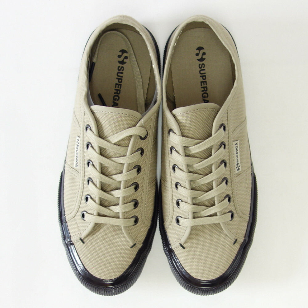 スペルガ SUPERGA 2490-BOLD(ユニセックス)Grey Fossil-Black Bristol (3a5135cware) ナチュラルなキャンバススニーカー 「靴」