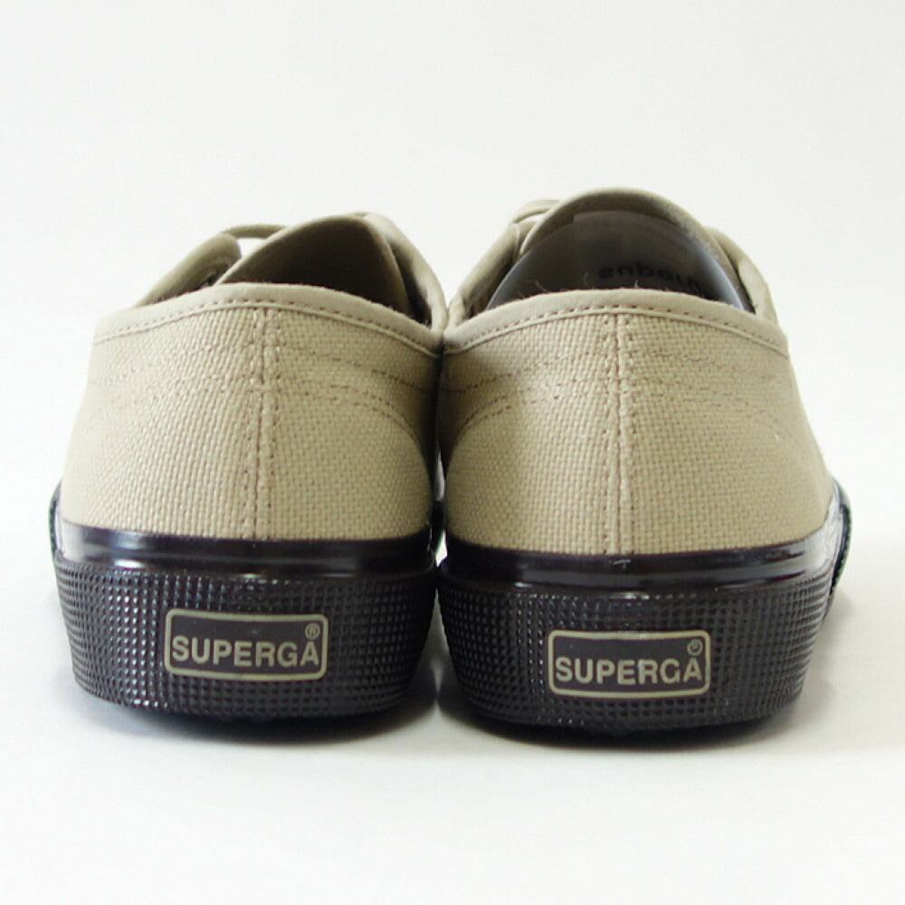 スペルガ SUPERGA 2490-BOLD(ユニセックス)Grey Fossil-Black Bristol (3a5135cware) ナチュラルなキャンバススニーカー 「靴」
