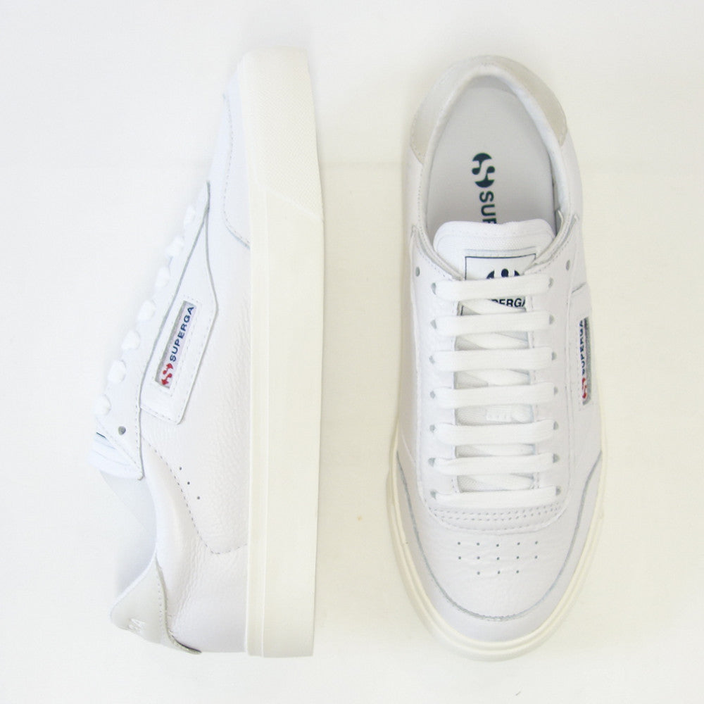 スペルガ SUPERGA 3843 COURT(ユニセックス)ホワイト (3a5135ewagb) 天然皮革 レザースニーカー 「靴」
