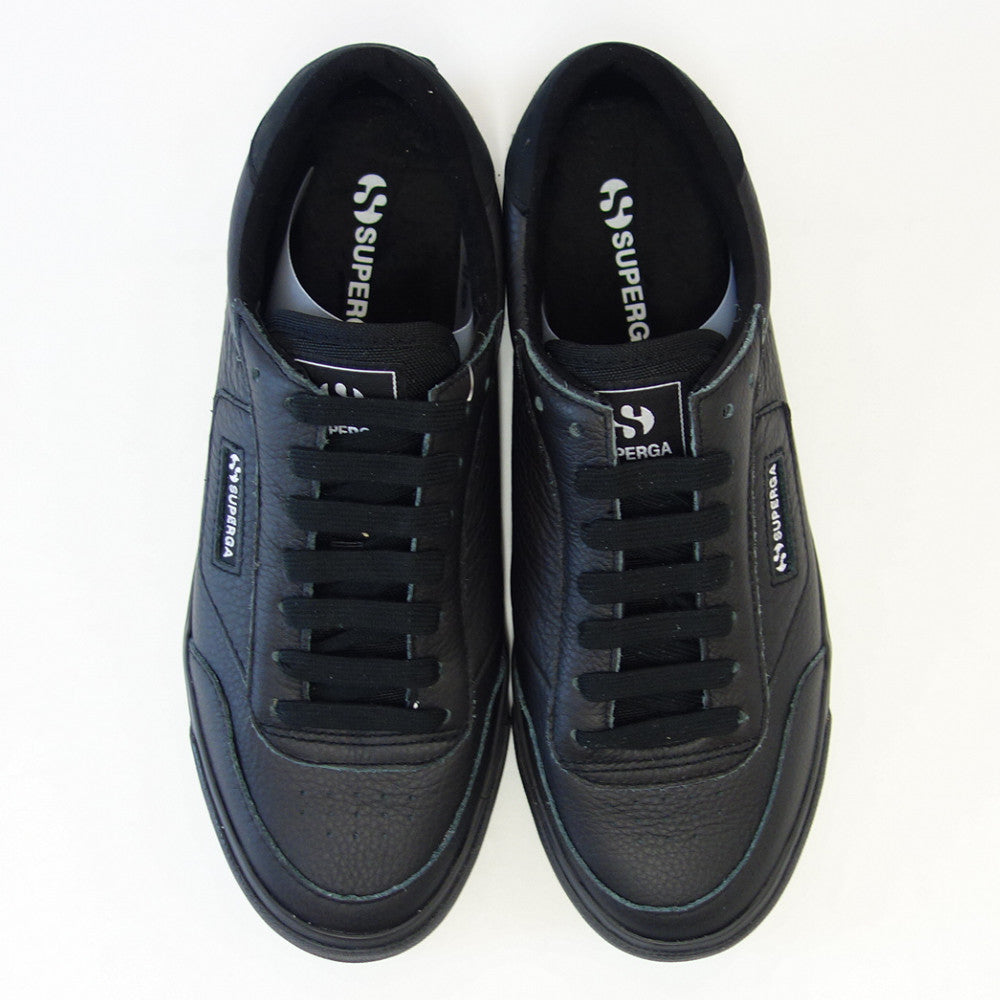 スペルガ SUPERGA 3843 COURT(ユニセックス)ブラック (3a5135ewakc) 天然皮革 レザースニーカー 「靴」