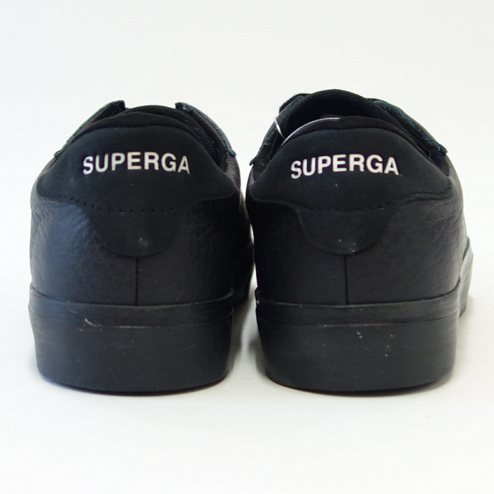 スペルガ SUPERGA 3843 COURT(ユニセックス)ブラック (3a5135ewakc) 天然皮革 レザースニーカー 「靴」
