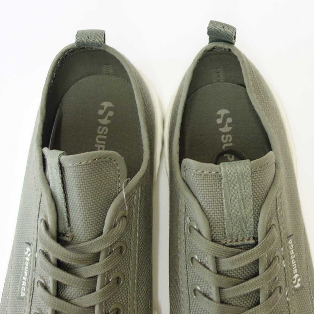 【SALE 20%OFF】 スペルガ SUPERGA 2630-STRIPE WEBBING(ユニセックス)グリーン サファリ (3s5125gwab6) ナチュラル キャンバス スニーカー ミリタリー メンズ シューズ 「靴」