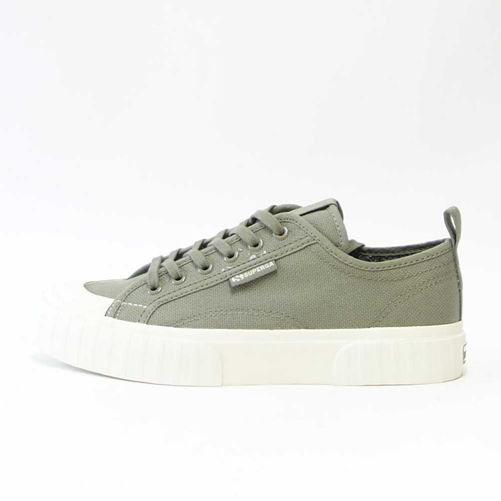 【SALE 20%OFF】 スペルガ SUPERGA 2630-STRIPE WEBBING(ユニセックス)グリーン サファリ (3s5125gwab6) ナチュラル キャンバス スニーカー ミリタリー メンズ シューズ 「靴」