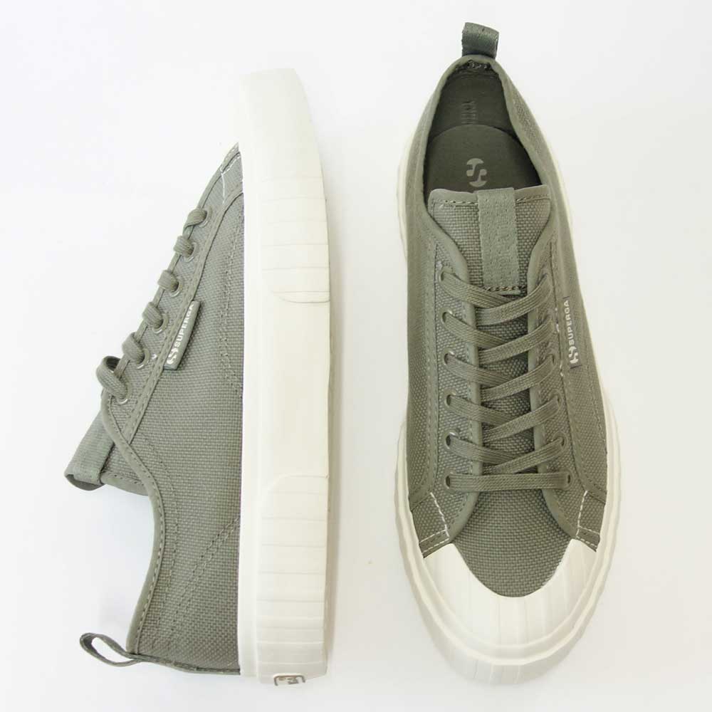 【SALE 20%OFF】 スペルガ SUPERGA 2630-STRIPE WEBBING(ユニセックス)グリーン サファリ (3s5125gwab6) ナチュラル キャンバス スニーカー ミリタリー メンズ シューズ 「靴」