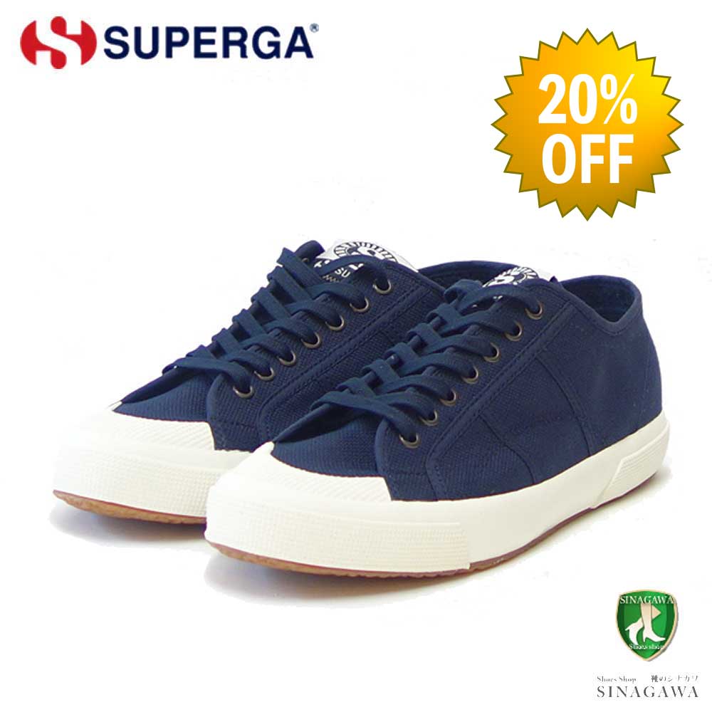 【SALE 20%OFF】 スペルガ SUPERGA 2390-MILITARY 7 EYELETS(メンズ)ネイビーブルー (3s7112xwadi) ナチュラル キャンバススニーカー ミリタリー 「靴」