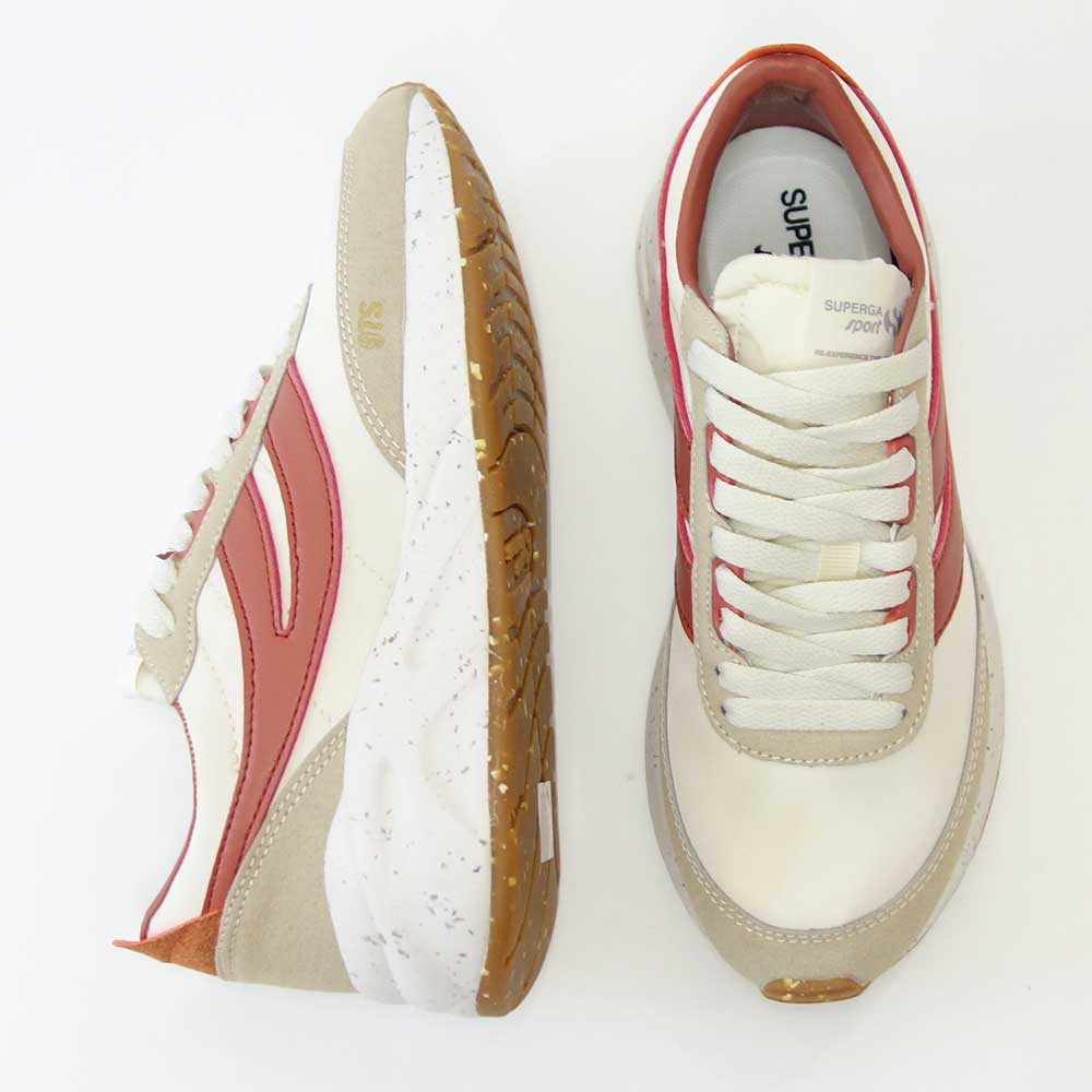 【SALE 40%OFF】 スペルガ SUPERGA 4089 TRAINING 9TS SLIM VEGAN(ユニセックス)アイボリー/レンガ (3s7128gwa6k) クラシック ランニングシューズ スニーカー 「靴」