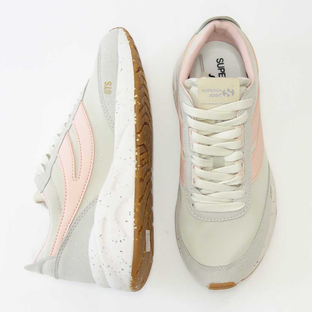 【SALE 40%OFF】 スペルガ SUPERGA 4089 TRAINING 9TS SLIM VEGAN(ユニセックス)ライトグレー/ピンク (3s7128gwa6l) クラシック ランニングシューズ スニーカー 「靴」