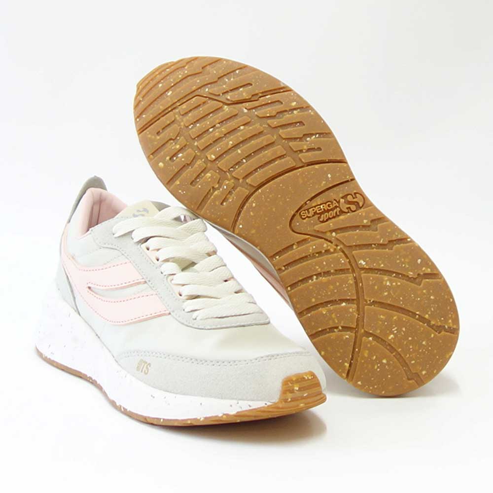 【SALE 40%OFF】 スペルガ SUPERGA 4089 TRAINING 9TS SLIM VEGAN(ユニセックス)ライトグレー/ピンク (3s7128gwa6l) クラシック ランニングシューズ スニーカー 「靴」