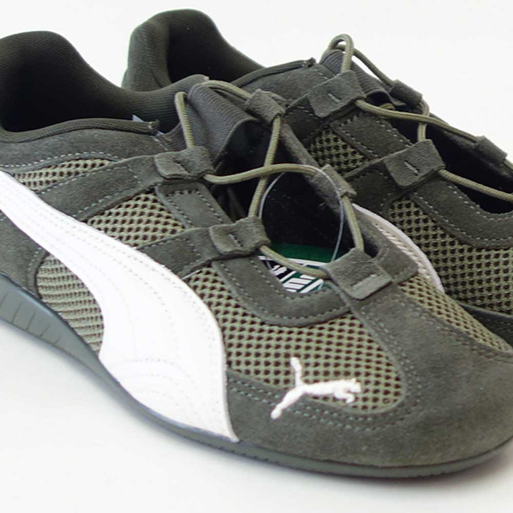 プーマPUMAスピードキャットGO40358907DarkOlive-WarmWhite(レディース)スエード天然皮革ローカットスニーカーブラック「靴」