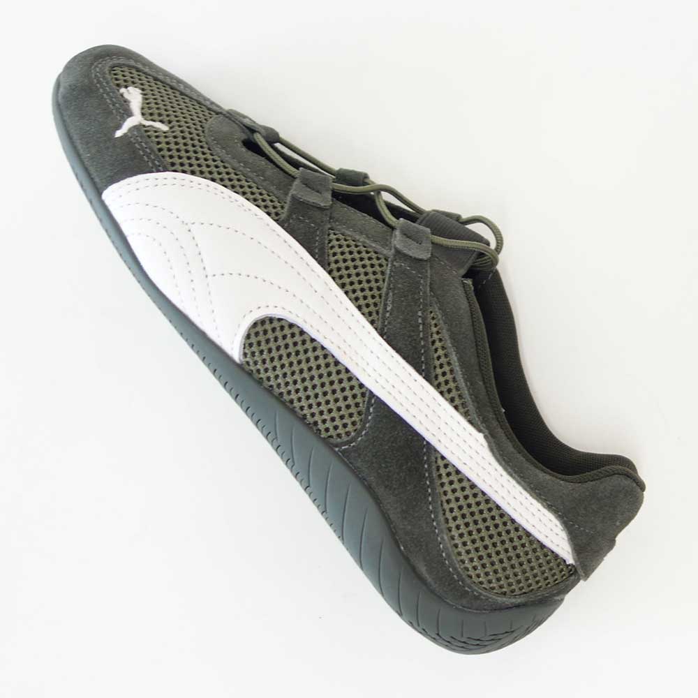 プーマPUMAスピードキャットGO40358907DarkOlive-WarmWhite(レディース)スエード天然皮革ローカットスニーカーブラック「靴」
