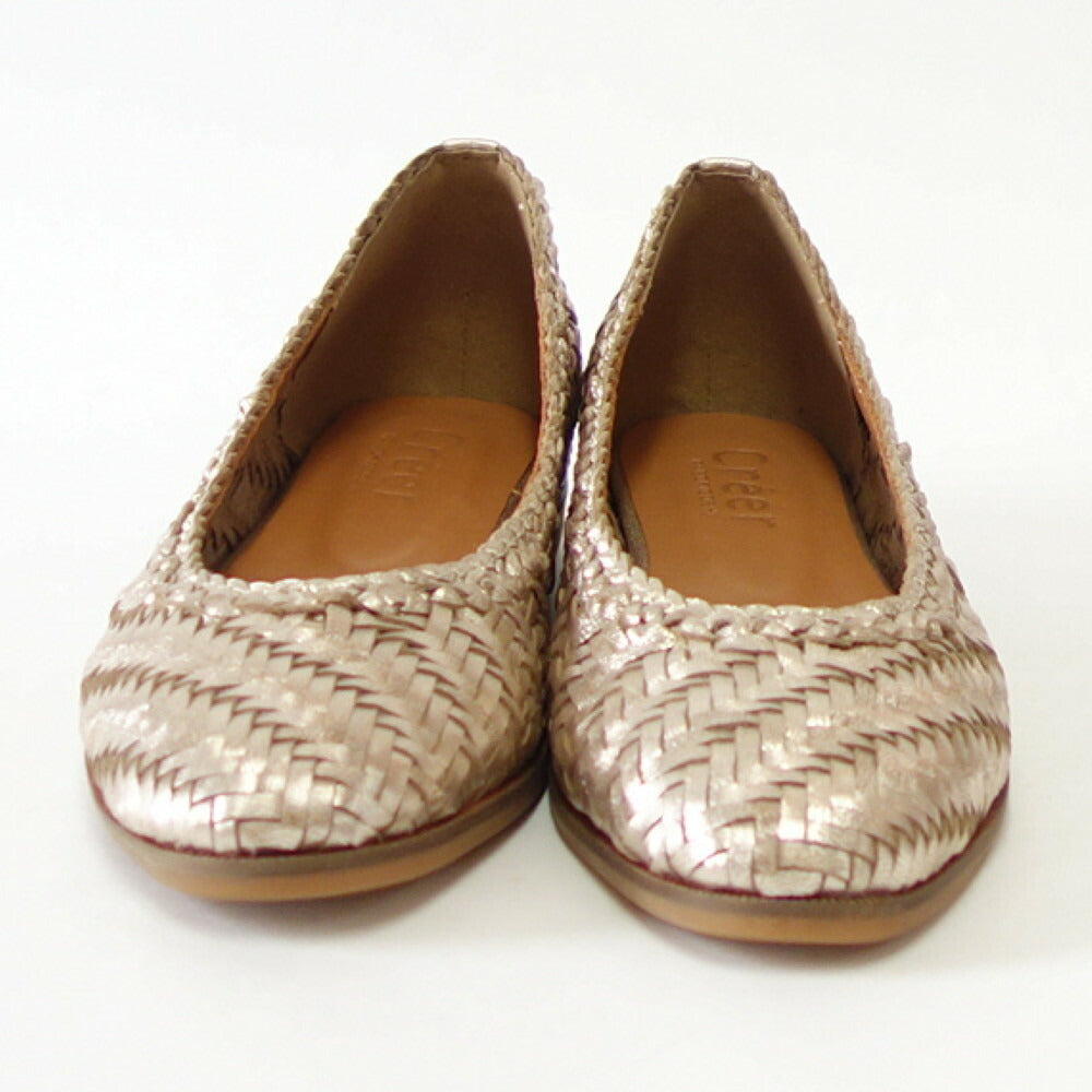 【SALE 30%OFF】 クリー ラボキゴシ Creer RABOKIGOSHI 4061 プラチナ 天然皮革 メッシュフラットシューズ スリッポン パンプス「靴」