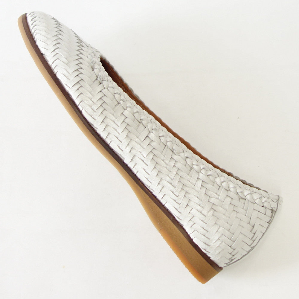 【SALE 30%OFF】 クリー ラボキゴシ Creer RABOKIGOSHI 4061 ホワイト 天然皮革 メッシュフラットシューズ スリッポン パンプス「靴」
