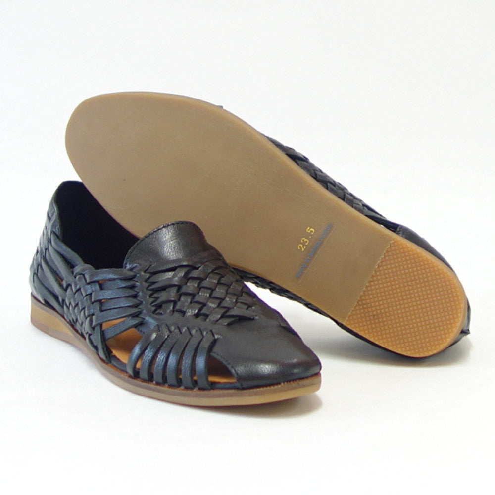 【SALE 30%OFF】 クリー ラボキゴシ Creer RABOKIGOSHI 4062 ブラック 天然皮革 メッシュフラットシューズ スリッポン「靴」