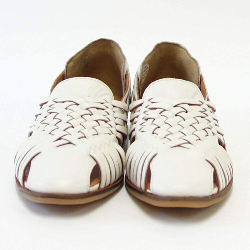 【SALE 30%OFF】 クリー ラボキゴシ Creer RABOKIGOSHI 4062 ホワイト 天然皮革 メッシュフラットシューズ スリッポン「靴」