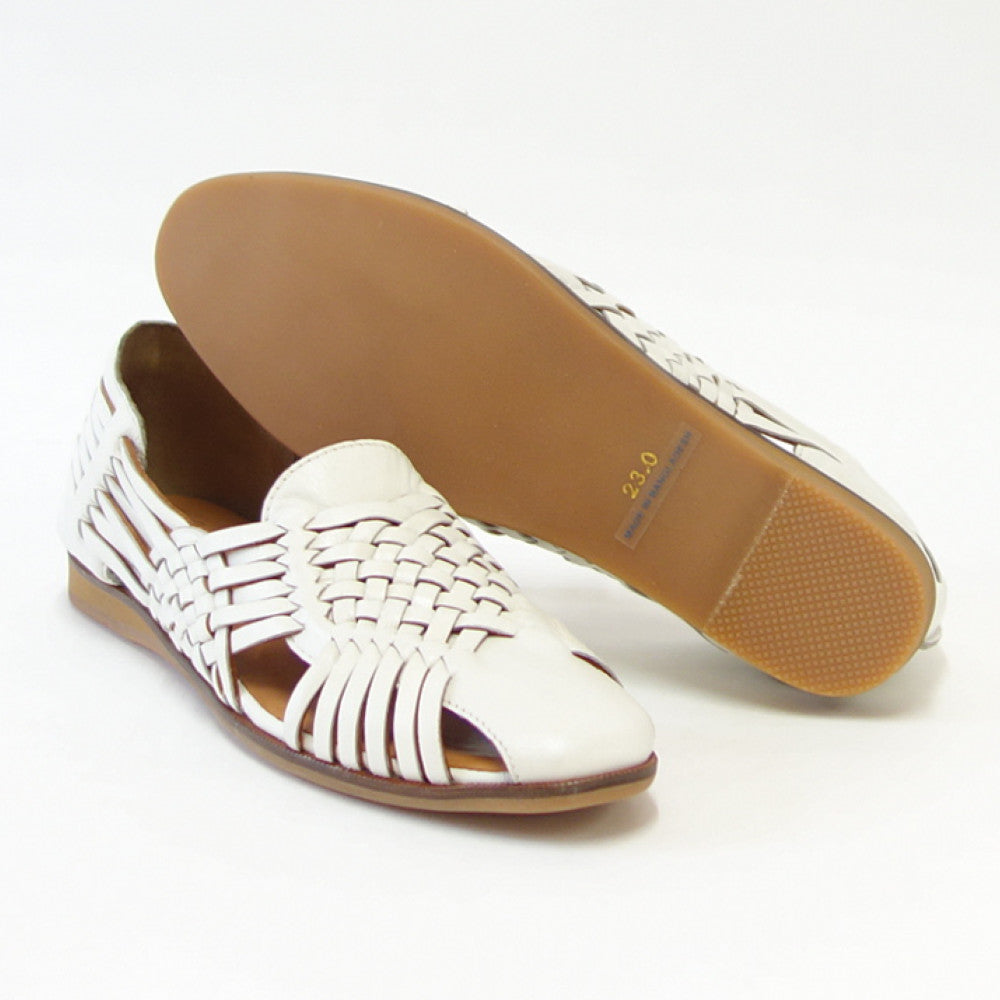 【SALE 30%OFF】 クリー ラボキゴシ Creer RABOKIGOSHI 4062 ホワイト 天然皮革 メッシュフラットシューズ スリッポン「靴」