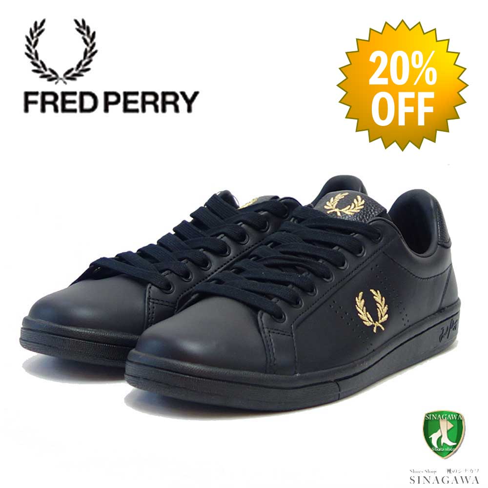 【SALE 20%OFF】 フレッドペリー FRED PERRY B4290 220 B721 LEATHER TAB(ユニセックス) カラー:ブラック 天然皮革 ローカットスニーカー レザースニーカー テニスシューズ メンズ レディース 「靴」