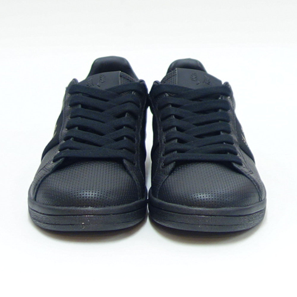 フレッドペリー FRED PERRY B4293 102 B721 Pique Emboss Lea/Branding(メンズ) カラー:ブラック 天然皮革 ローカットスニーカー レザースニーカー テニスシューズ 「靴」