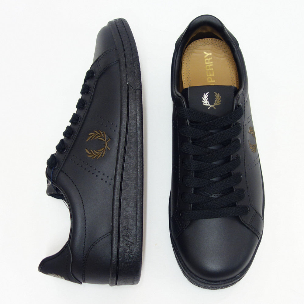 フレッドペリー FRED PERRY B4321 220(ユニセックス)B721 LEATHER カラー:ブラック レザースニーカー クラシックデザイン 「靴」