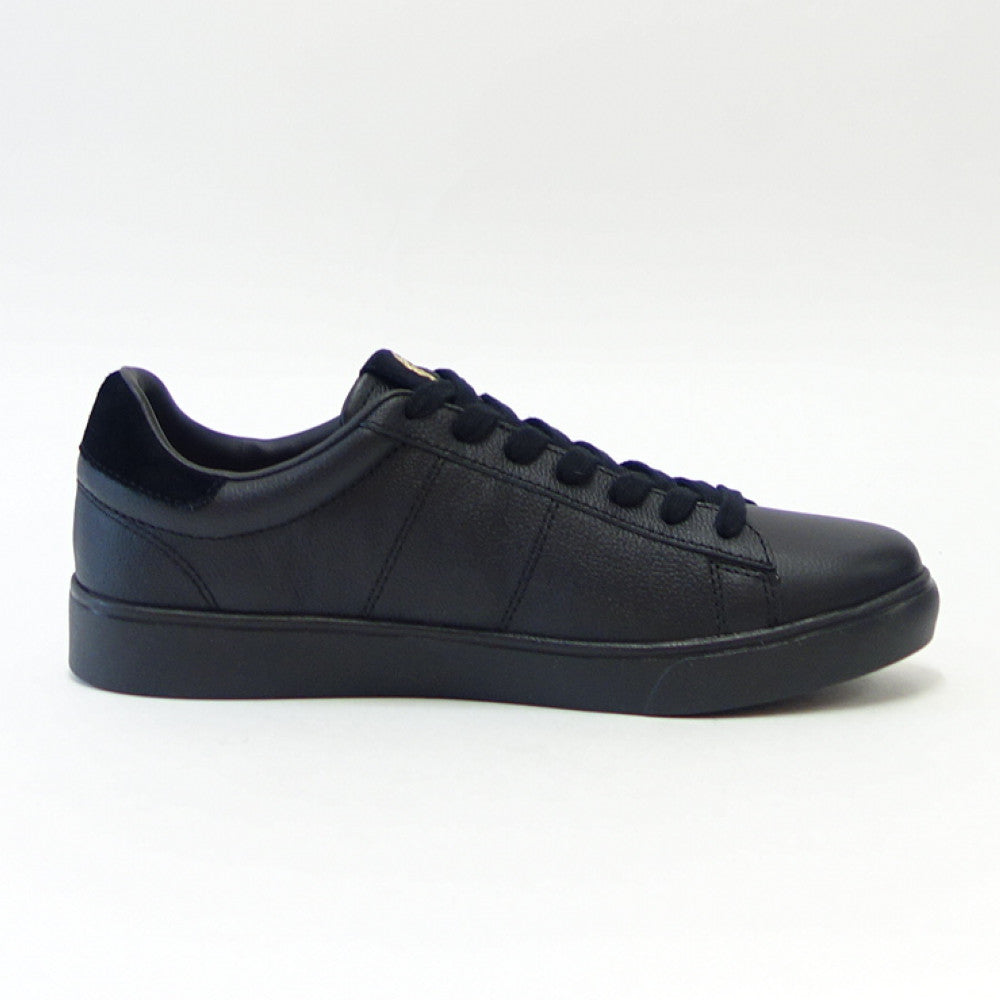 【SALE 20%OFF】 FRED PERRY フレッドペリー B 4322 102(ユニセックス)SPENCER TUMBLED LEATHER (スペンサー タンブルド レザー) カラー:ブラック 天然皮革のローカットスニーカー 展開サイズ 27cm 29cm 「靴」