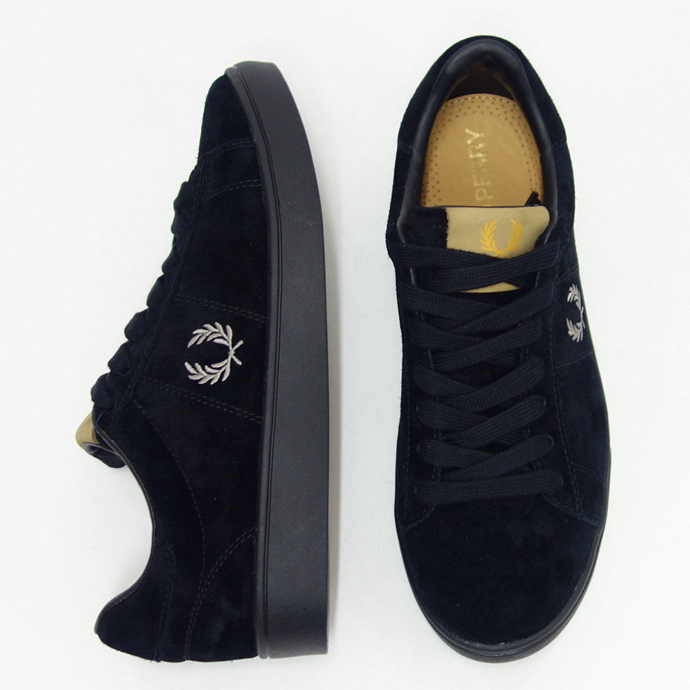 FRED PERRY フレッドペリー B4323102(ユニセックス)SPENCER SUEDE (スペンサー スエード) カラー:BLACK 天然皮革 ローカット スニーカー 「靴」