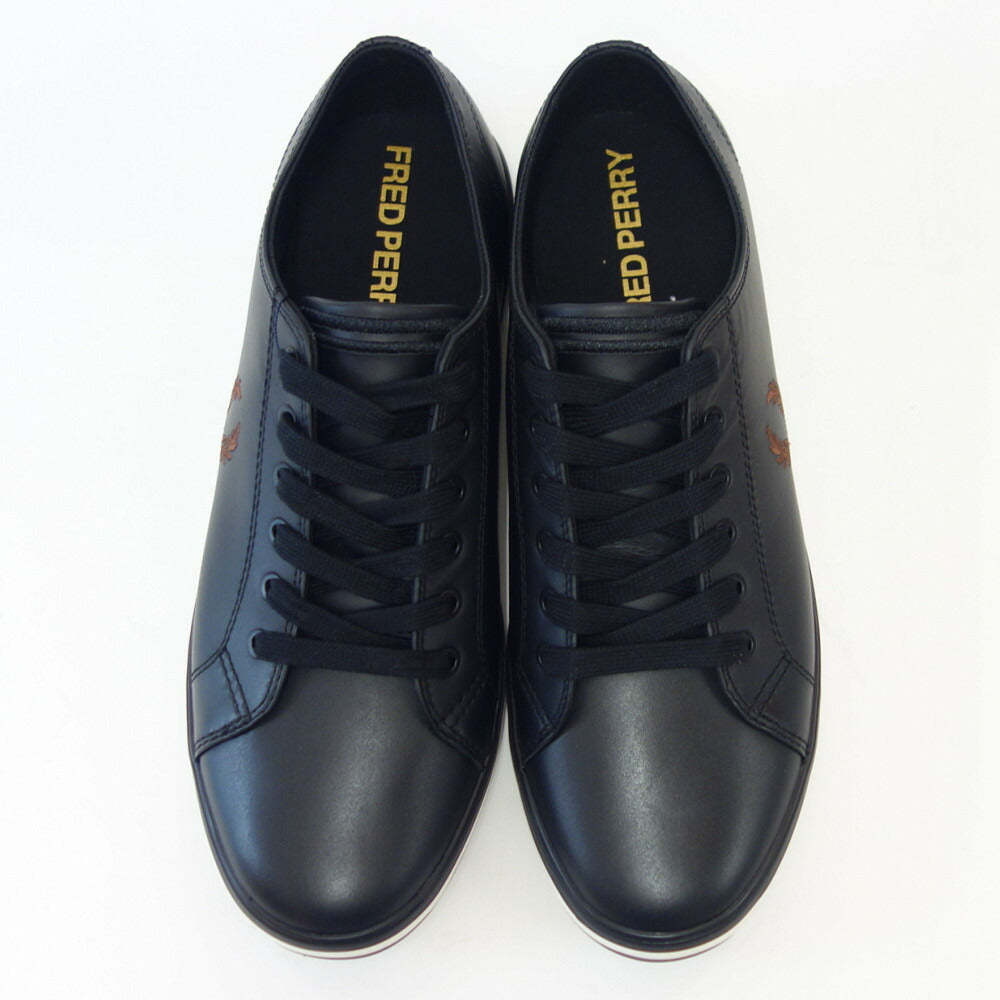 FRED PERRY フレッドペリー B4333 S76(ユニセックス)KINGSTON LEATHER カラー:Black / WHIS 天然皮革 ローカットスニーカー テニスシューズ 「靴」