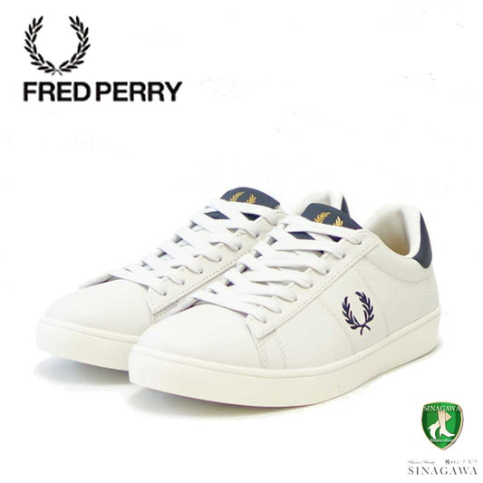 FRED PERRY フレッドペリー  B 4334 254(ユニセックス)SPENCER LEATHER (スペンサー レザー) カラー:Porcelain 天然皮革のローカットスニーカー  展開サイズ 23cm 25cm 27cm 「靴」