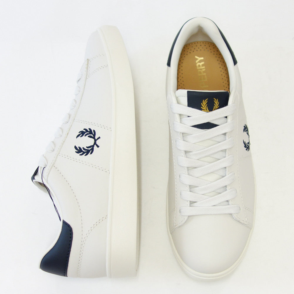 FRED PERRY フレッドペリー B 4334 254(ユニセックス)SPENCER LEATHER (スペンサー レザー) カラー:Porcelain 天然皮革のローカットスニーカー 展開サイズ 23cm 25cm 27cm 「靴」