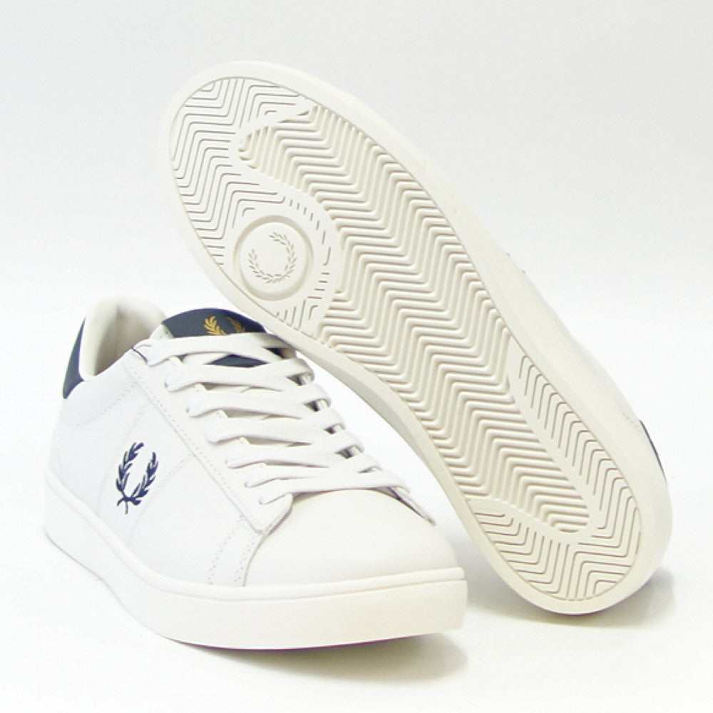 FRED PERRY フレッドペリー B 4334 254(ユニセックス)SPENCER LEATHER (スペンサー レザー) カラー:Porcelain 天然皮革のローカットスニーカー 展開サイズ 23cm 25cm 27cm 「靴」