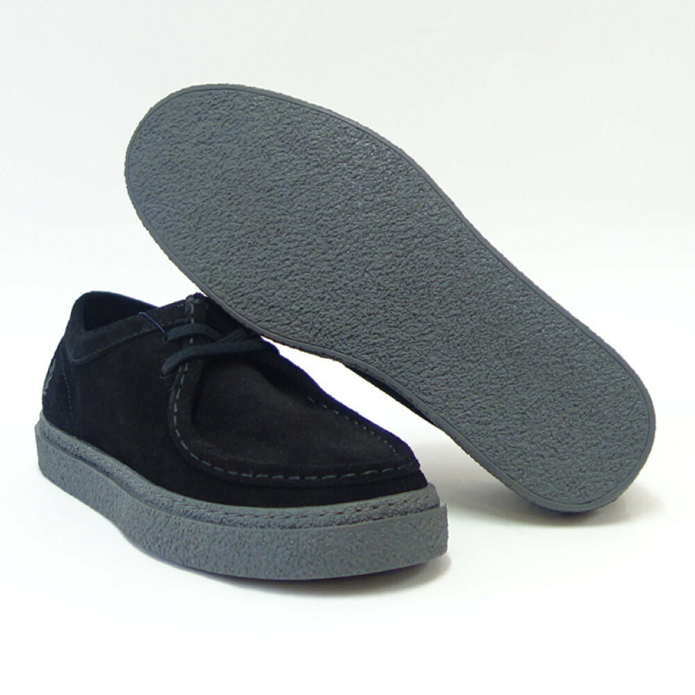 FRED PERRY フレッドペリー B 4350 102(ユニセックス)Dawson Low Suede (ダーソン) カラー:ブラック スエードレザー ローカットスニーカー ポルトガル製 「靴」